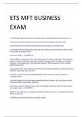 ETS MFT BUSINESS  EXAM