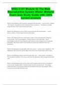 WGU C107 Module 42 The Male Reproductive System Winter Midterm Exam Quiz Study Guide with 100% correct answers