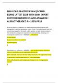 NAB CORE PRACTICE EXAM (ACTUAL  EXAM) LATEST 2024 WITH 160+ EXPERT  CERTIFIED QUESTIONS AND ANSWERS I ALREADY GRADED A+ 100% PASS 