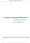 Test Bank Contemporary Nursing 8th Edition A+