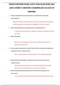 NR599 MIDTERM EXAM LATEST 2024 QUESTIONS AND  100% CORRECT ANSWERS CHAMBERLAIN COLLEGE OF  NURSING