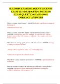 ILLINOIS LEASING AGENT LICENSE  EXAM 2024 PREP GUIDE WITH 350  EXAM QUESTIONS AND 100%  CORRECT ANSWERS