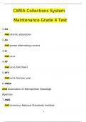 CWEA Collections System Maintenance Grade 4 Test Questions and Answers (2024 / 2025) (Verified Answers)PDF