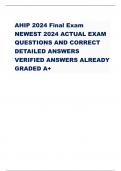 AHIP 2024 Final Exam  NEWEST 2024 ACTUAL EXAM  QUESTIONS AND CORRECT  DETAILED ANSWERS  VERIFIED ANSWERS ALREADY  GRADED A+