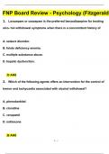 Fitzgerald FNP Board Review - Psychology  Questions and Answers (2024 / 2025) (Verified Answers)PDF