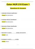 Galen NUR 210 Exam 1 Questions and Answers (2024 / 2025) (Verified Answers)PDF