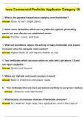 Iowa Commercial Pesticide Applicator Category 1A Questions and Answers (2024 / 2025) (Verified Answers)PDF