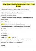 ISSA Specialist in Sports Nutrition Final Exam Questions and Answers (2024 / 2025) (Verified Answers)PDF