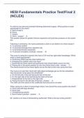 HESI Fundamentals Practice Test Final 2 (NCLEX) Questions and Answers Graded A