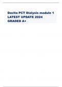 Davita PCT Dialysis module 1 LATEST UPDATE 2024  GRADED A+