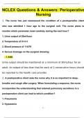 NCLEX Perioperative Nursing Exam Updated 2024 Questions and Answers (2024 / 2025) (Verified Answers)PDF