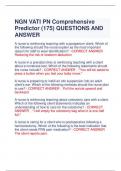 NGN VATI PN Comprehensive  Predictor (175) QUESTIONS AND  ANSWER