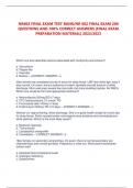 NR602 FINAL EXAM TEST BANK/NR 602 FINAL EXAM 200  QUESTIONS AND 100% CORRECT ANSWERS |FINAL EXAM  PREPARATION MATERIAL| 2022/2023 Which one best describes lesions associated with condyloma acuminatum? a. Verruciform b. Plaque-like c. Vesicular d. Bullous 