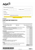 2023 AQA A-level FURTHER MATHEMATICS 7367/1 Paper 1 Question Paper & Mark scheme (Merged) June 2023 [VERIFIED