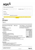 2023 AQA AS PHYSICS 7407/2 Paper 2 Question Paper & Mark scheme (Merged) June 2023 [VERIFIED] AS