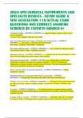 2024 SPD SURGICAL INSTRUMENTS AND SPECIALTY DEVICES - STUDY GUIDE 9 NEW GENERATION 110 ACTUAL EXAM QUESTIONS AND CORRECT ANSWERS VERIFIED BY EXPERTS GRADED A+