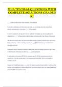 MHA 707 CH 6-8 QUESTIONS WITH  COMPLETE SOLUTIONS GRADED  A+ 