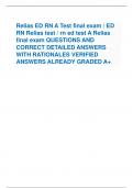 Relias ED RN A Test final exam / ED  RN Relias test / rn ed test A Relias  final exam QUESTIONS AND  CORRECT DETAILED ANSWERS  WITH RATIONALES VERIFIED  ANSWERS ALREADY GRADED A+