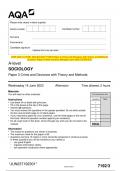 2023 AQA A-LEVEL SOCIOLOGY 7192/3 Paper 3 Crime and Deviance with Theory and Methods Question Paper & Mark scheme (Merged) June 2023 [VERIFIED