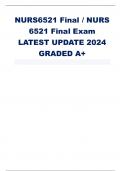 NURS6521 Final / NURS  6521 Final Exam LATEST UPDATE 2024  GRADED A+