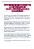 NACE PN TO RN ASSESSMENT TEST QUESTIONS & ANSWERS {2024 VERSION GRADED A+}