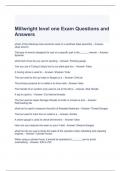 Millwright level one Exam Questions and Answers -Graded A