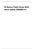 PA latest Notary Public Exam 2024   update GRADED A+