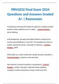 BUNDLE for PRN1032 |PRN 1032 Client-Centered Care I Exam 1 | Questions and Answers Graded A+ | Latest 2024