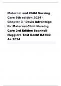 Maternal and Child Nursing  Care 5th edition 2024 - Chapter 3 / Davis Advantage  for Maternal-Child Nursing  Care 3rd Edition Scannell  Ruggiero Test Bank! RATED  A+ 2024