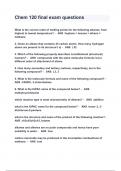 Chem 120 final exam questions 2024