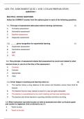 AED 3701 ASSIGNMENT QUIZ 1 AND 2 (EXAM PREPARATION)