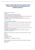 NASM CPT FINAL EXAM 2022-2024/ NASM CPT FINAL  EXAM LATEST EXAM 2022-2024 QUESTIONS AND  ANSWERS |GRADED A+ What are essential amino acids? Select one: a. Amino acids responsible for protein synthesis b. Amino acids that can be synthesized by the body c. 