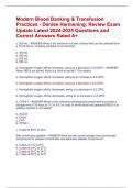 Modern Blood Banking & Transfusion  Practices - Denise Harmening: Review Exam Update Latest 2024-2025 Questions and  Correct Answers Rated A+