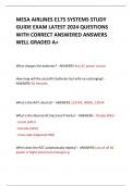 MESA AIRLINES E175 SYSTEMS STUDY  GUIDE EXAM LATEST 2024 QUESTIONS WITH CORRECT ANSWERED ANSWERS  WELL GRADED A+