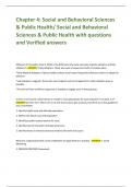 Chapter 4: Social and Behavioral Sciences & Public Health/ Social and Behavioral Sciences & Public Health with questions and Verified answers