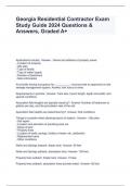 Georgia Residential Contractor Exam Study Guide 2024 Questions & Answers, Graded A+