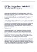 PMP Certification Exam Study Guide Questions and Answers