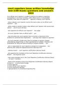 court reporters texas written knowledge test (CSR Exam) questions and answers 2023