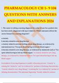 PHARMACOLOGY CH 1- 9 104 QUESTIONS WITH ANSWERS AND EXPLANATIONS 2024