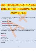 HESI PHARMACOLOGY LATEST UPDATED 175 QUESTIONS AND ANSWERS 2024