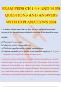 EXAM PEDS CH 1-4 6 AND 14 338 QUESTIONS AND ANSWERS WITH EXPLANATIONS 2024