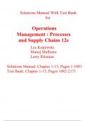 Operations Management Processes and Supply Chains 12th Edition By Lee Krajewski, Manoj Malhotra, Larry Ritzman (Solutions Manual with Test Bank All Chapters, 100% Original Verified, A+ Grade)
