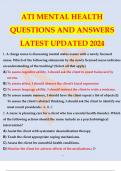 ATI MENTAL HEALTH QUESTIONS AND ANSWERS LATEST UPDATED 2024