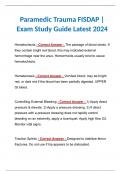 Paramedic Trauma FISDAP | Exam Study Guide Latest 2024