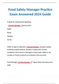 Food Safety Manager Practice Exam Answered 2024 Guide