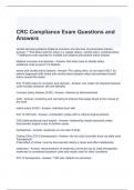 CRC Compliance Exam Questions and Answers- Graded A