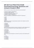 NR 546 Final PRACTICE EXAM Psychopharmacology Questions and Answers Graded A 2024 