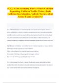 SCCJA Pre-Academy Block 4-Basic Collision Reporting, Uniform Traffic Ticket, Basic Collision Investigation, Vehicle Tactics, Mind Armor Exam Graded A+