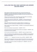 DaVita (RN) FINAL REAL EXAM QUESTIONS AND ANSWERS  2022/2023 UPDATE When dialyzing a patient with acute kidney injury, one task of the patient care  teammates is to monitor blood pressure and weight closely. Why is it important? --- ANSWER---hypovolemia a