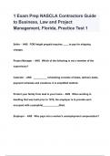 1 Exam Prep NASCLA Contractors Guide to Business, Law and Project Management, Florida, Practice Test 1 QUESTIONS & ANSWERS 2024 ( A+ GRADED 100% VERIFIED)